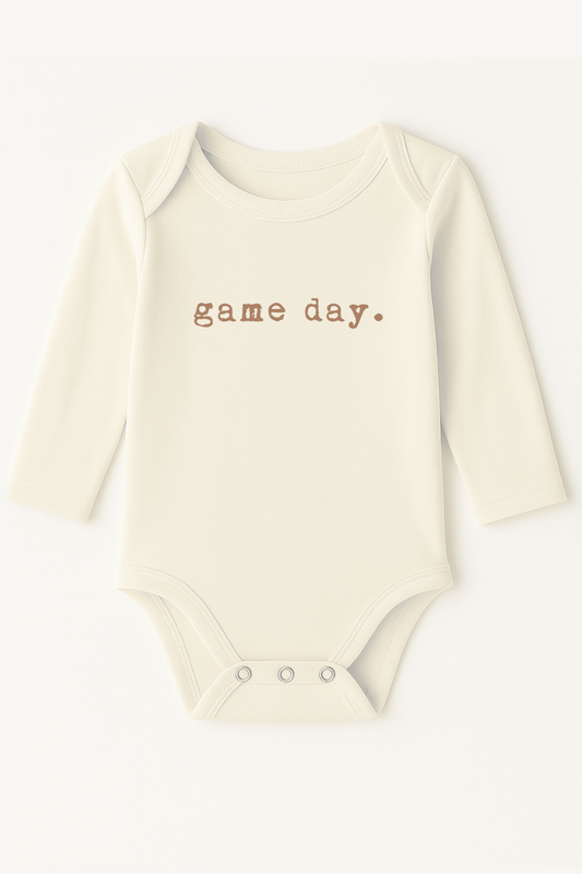 Game Day Clay Organic Cotton Baby Bodysuit Long Sleeve