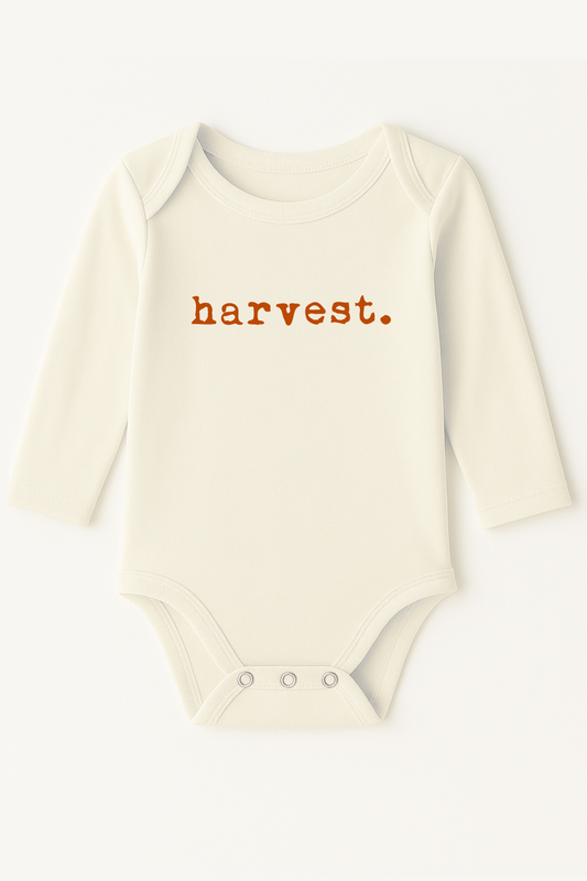 Harvest Rust Organic Cotton Baby Bodysuit Long Sleeve