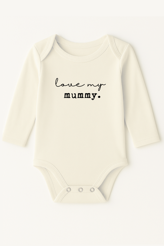 Love My Mummy Organic Cotton Baby Bodysuit Long Sleeve