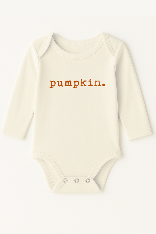Pumpkin Rust Organic Cotton Baby Bodysuit Long Sleeve
