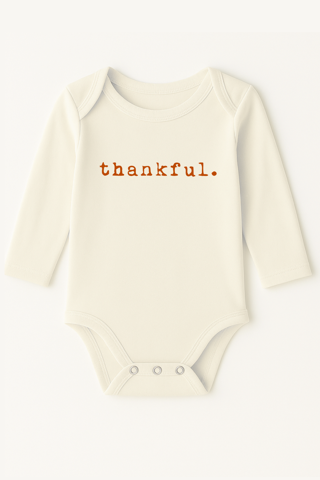 Thankful Rust Organic Cotton Baby Bodysuit Long Sleeve