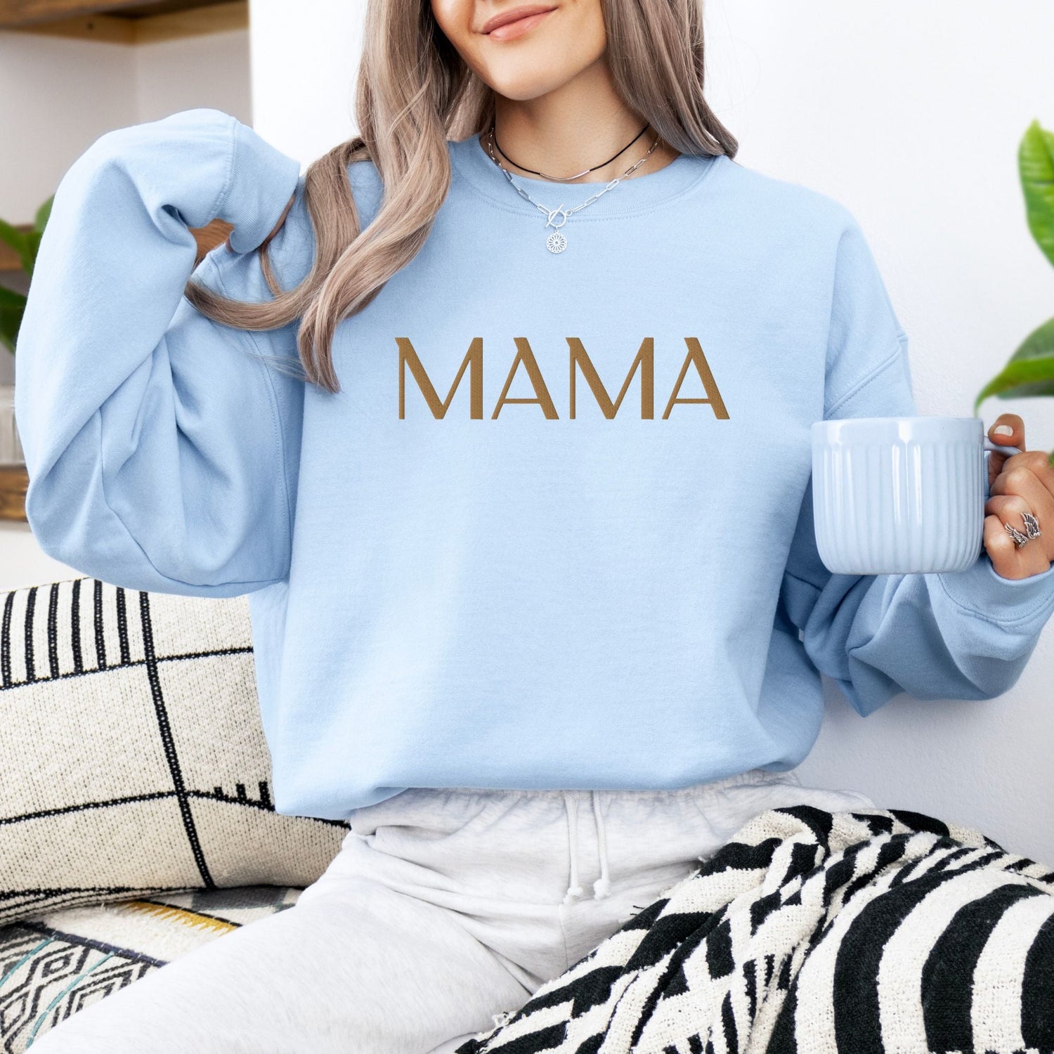 MAMA Embroidered | Adult Sweatshirt - Tenth &amp; Pine - Adult Sweatshirt