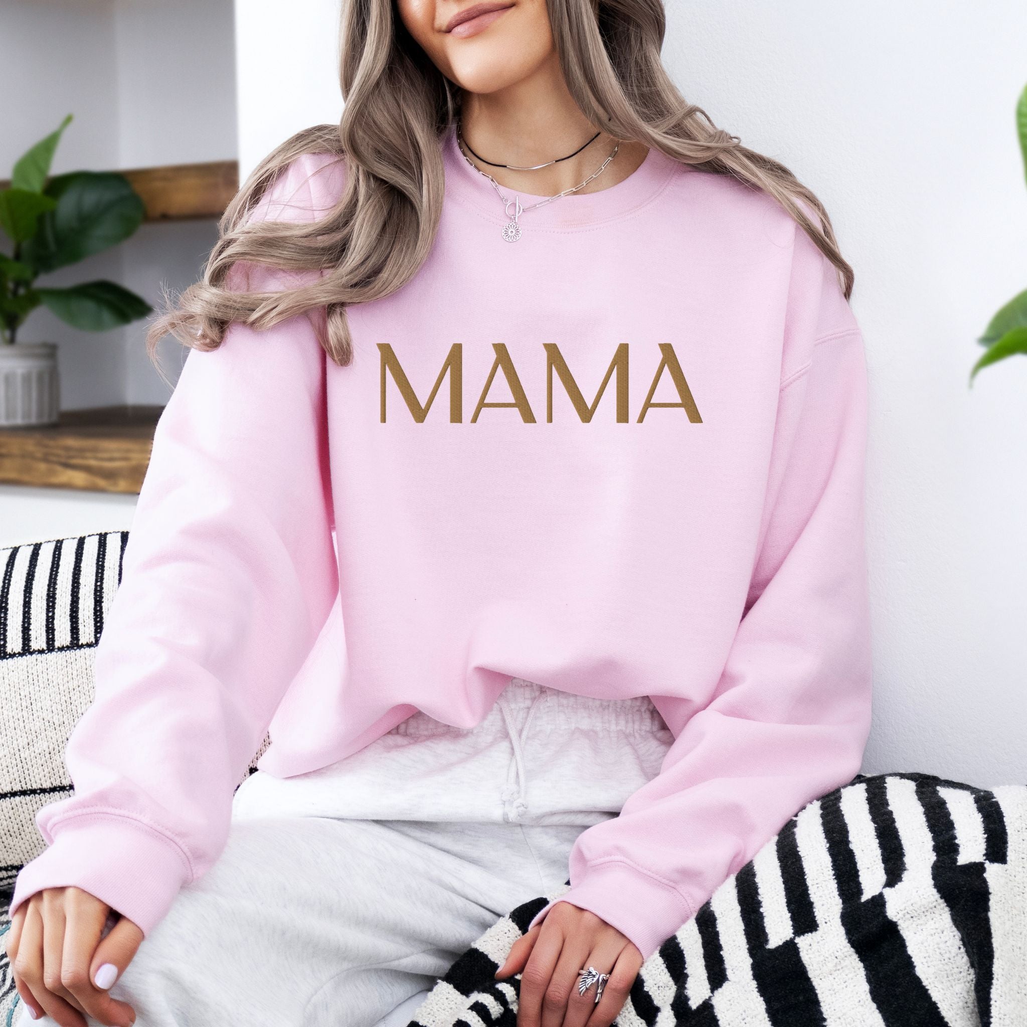 MAMA Embroidered | Adult Sweatshirt - Tenth &amp; Pine - Adult Sweatshirt