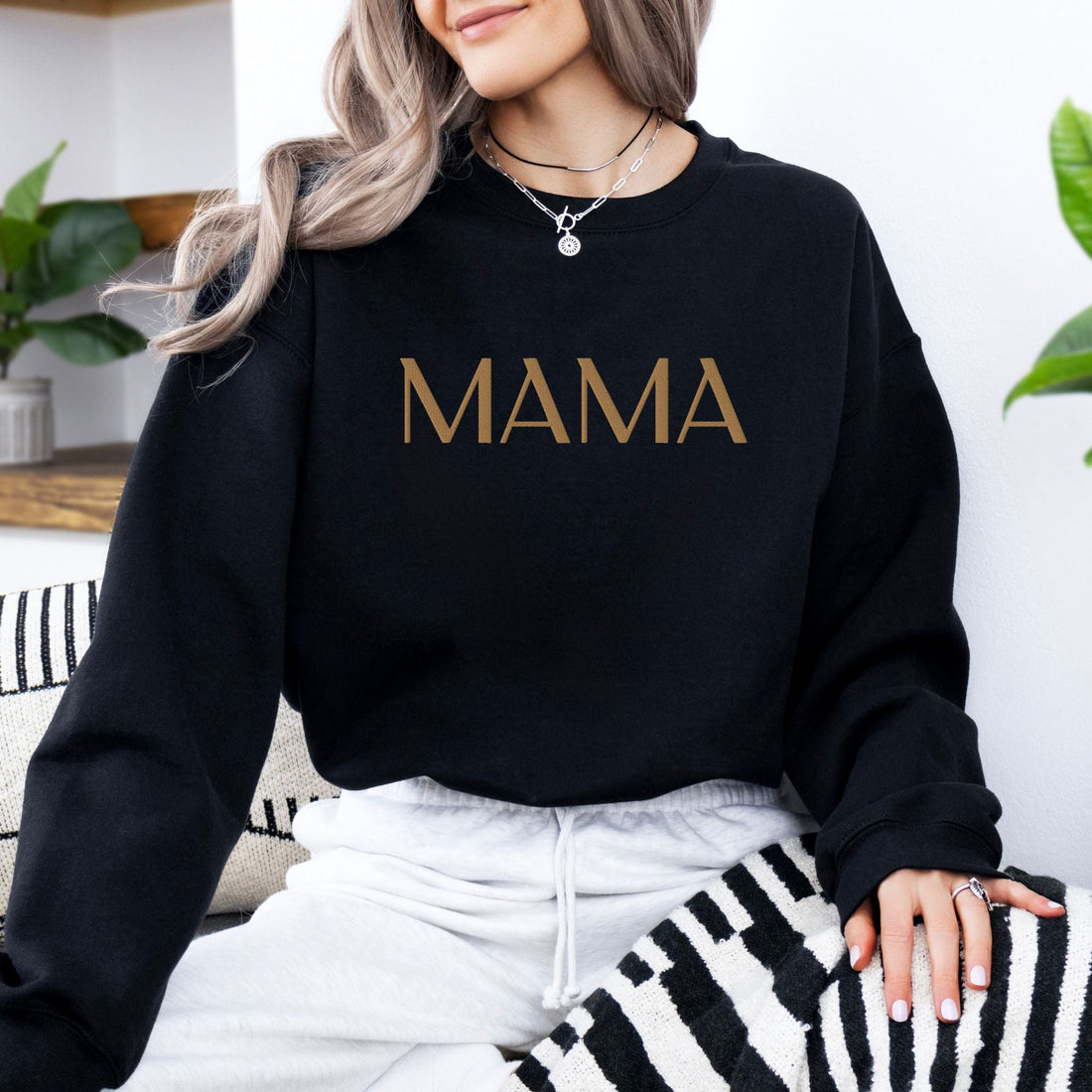 MAMA Embroidered | Adult Sweatshirt - Tenth &amp; Pine - Adult Sweatshirt