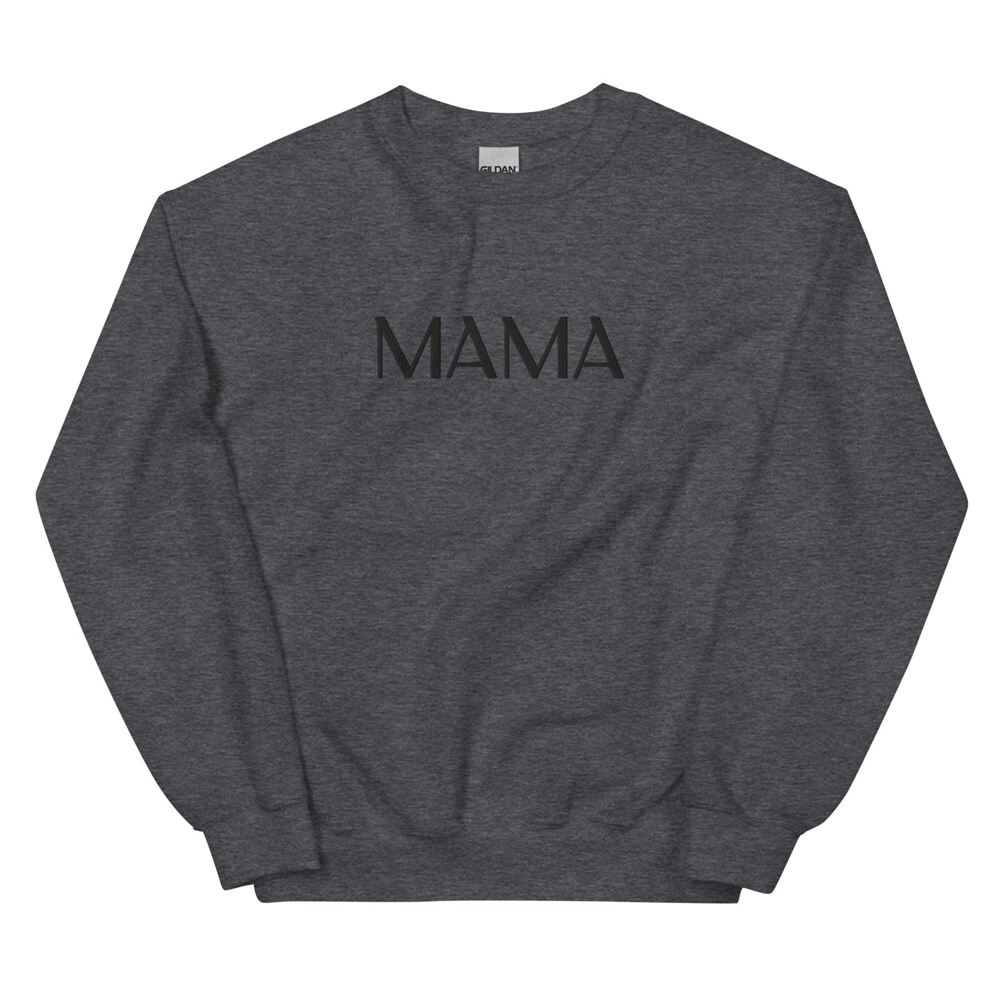 MAMA Embroidered | Black Thread | Adult Sweatshirt Gildan - Tenth & Pine - S - Dark Heather