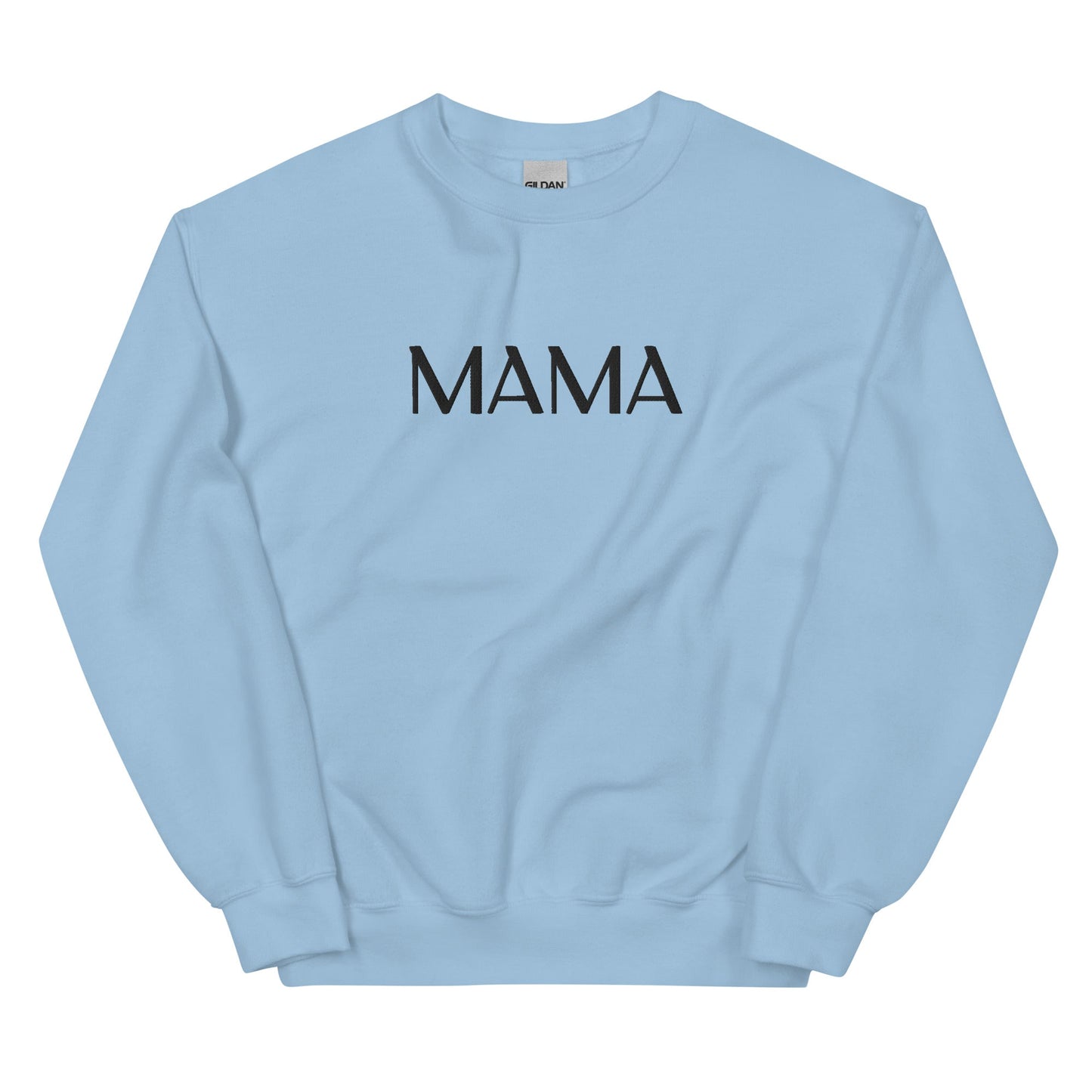 MAMA Embroidered | Black Thread | Adult Sweatshirt Gildan - Tenth & Pine - S - Light Blue