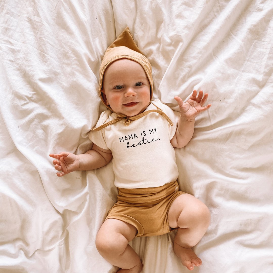 Mama is My Bestie - Organic Cotton Bodysuit - Tenth & Pine - Short Sleeve Onesie - 0 - 3M