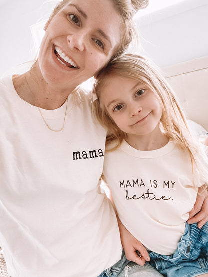 Mama Is My Bestie - Organic Cotton Kids Graphic Tee - Tenth &amp; Pine - Short Sleeve Tee