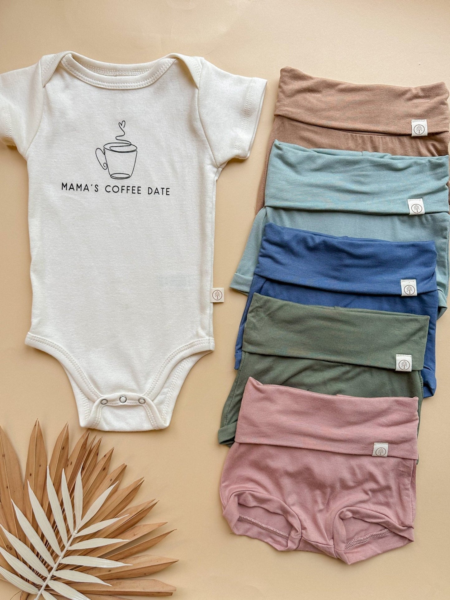 Mama's Coffee Date Onesie®, Baby, Girl, Boy, Infant, Toddler, Newborn, Organic, Bodysuit, Outfit, One Piece, Unisex, Gender Neutral, Words - Tenth & Pine - Bodysuits - 0 - 3 months