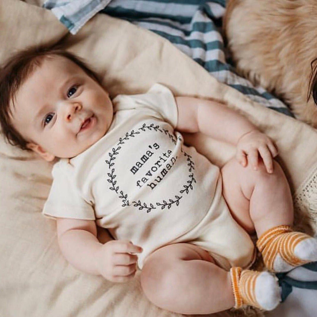 Mamas Favorite Human Onesie®, Baby, Girl, Boy, Infant, Toddler, Newborn, Organic, Bodysuit, Outfit, One Piece, Unisex, Gender Neutral - Tenth & Pine - Bodysuits - 0 - 3M