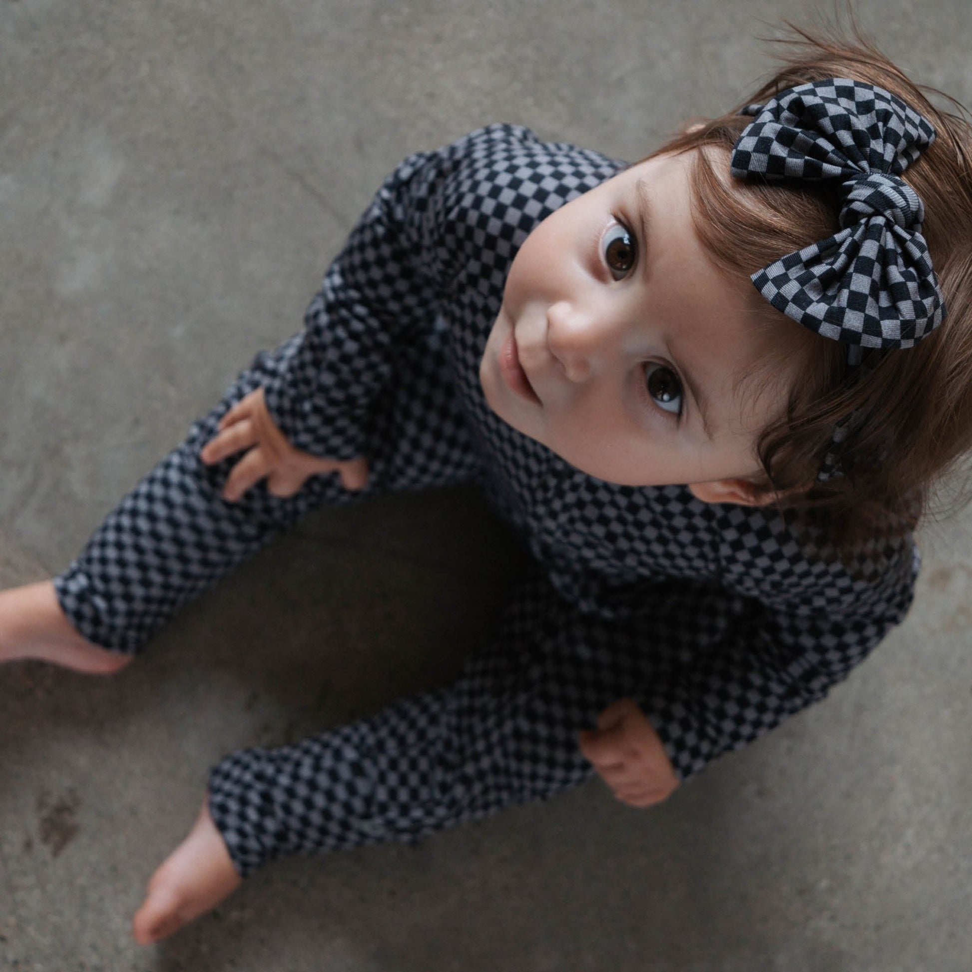 Midnight Checker | Bamboo Zip Romper - Tenth & Pine - Apparel - Newborn