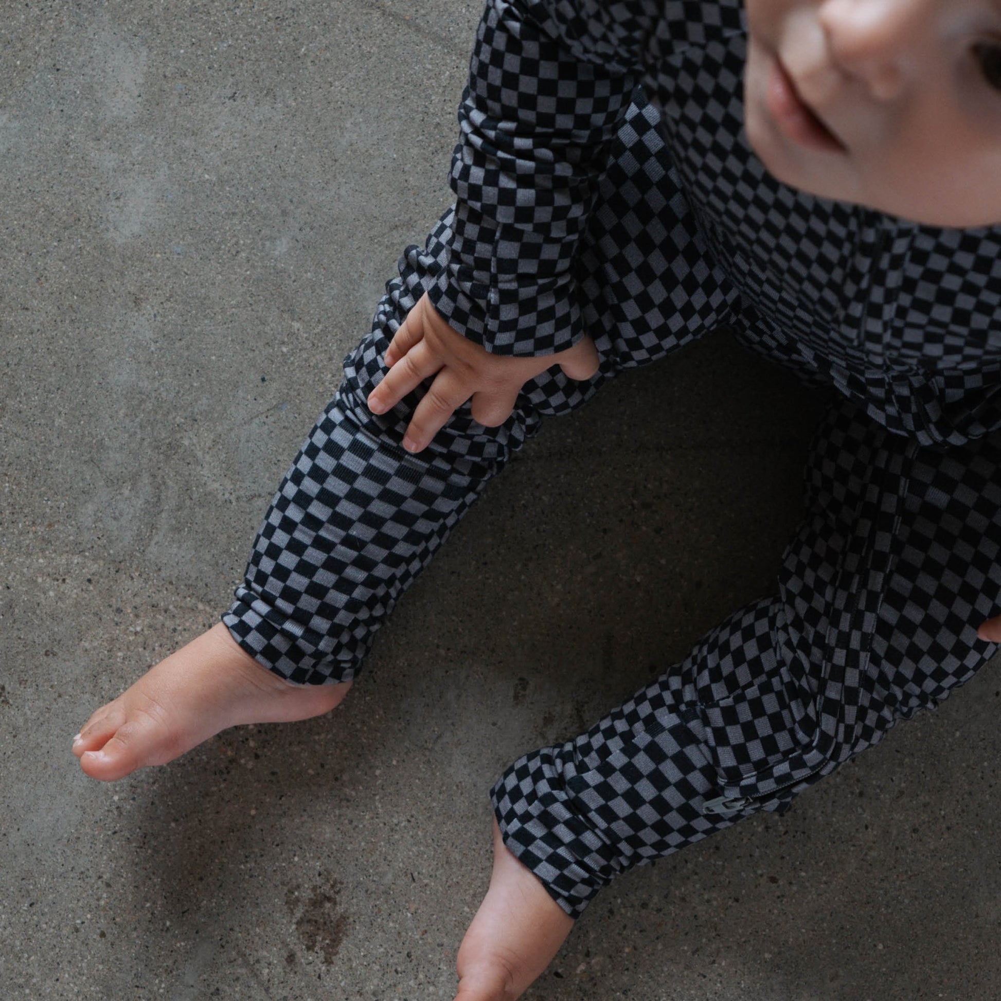 Midnight Checker | Bamboo Zip Romper - Tenth & Pine - Apparel - Newborn