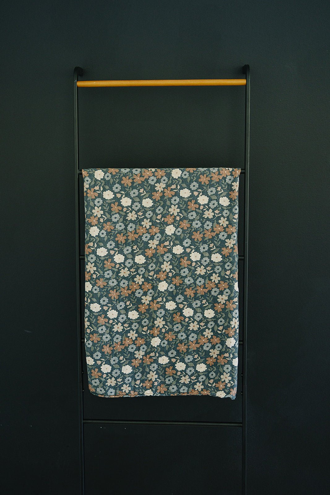 Midnight Floral Muslin Swaddle Blanket - Tenth &amp; Pine - 