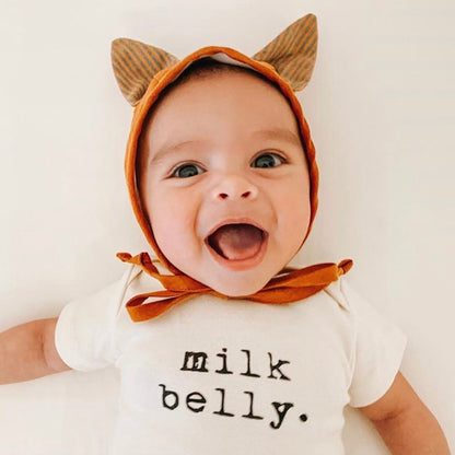 Milk Belly - Organic Cotton Bodysuit - Tenth &amp; Pine - Short Sleeve Onesie - 0 - 3M