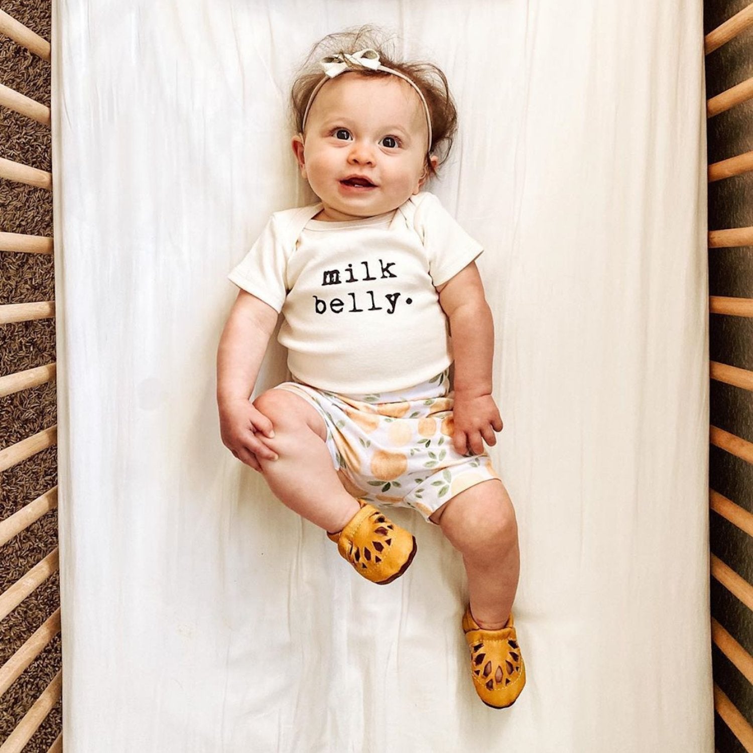 Milk Belly - Organic Cotton Bodysuit - Tenth &amp; Pine - Short Sleeve Onesie - 0 - 3M