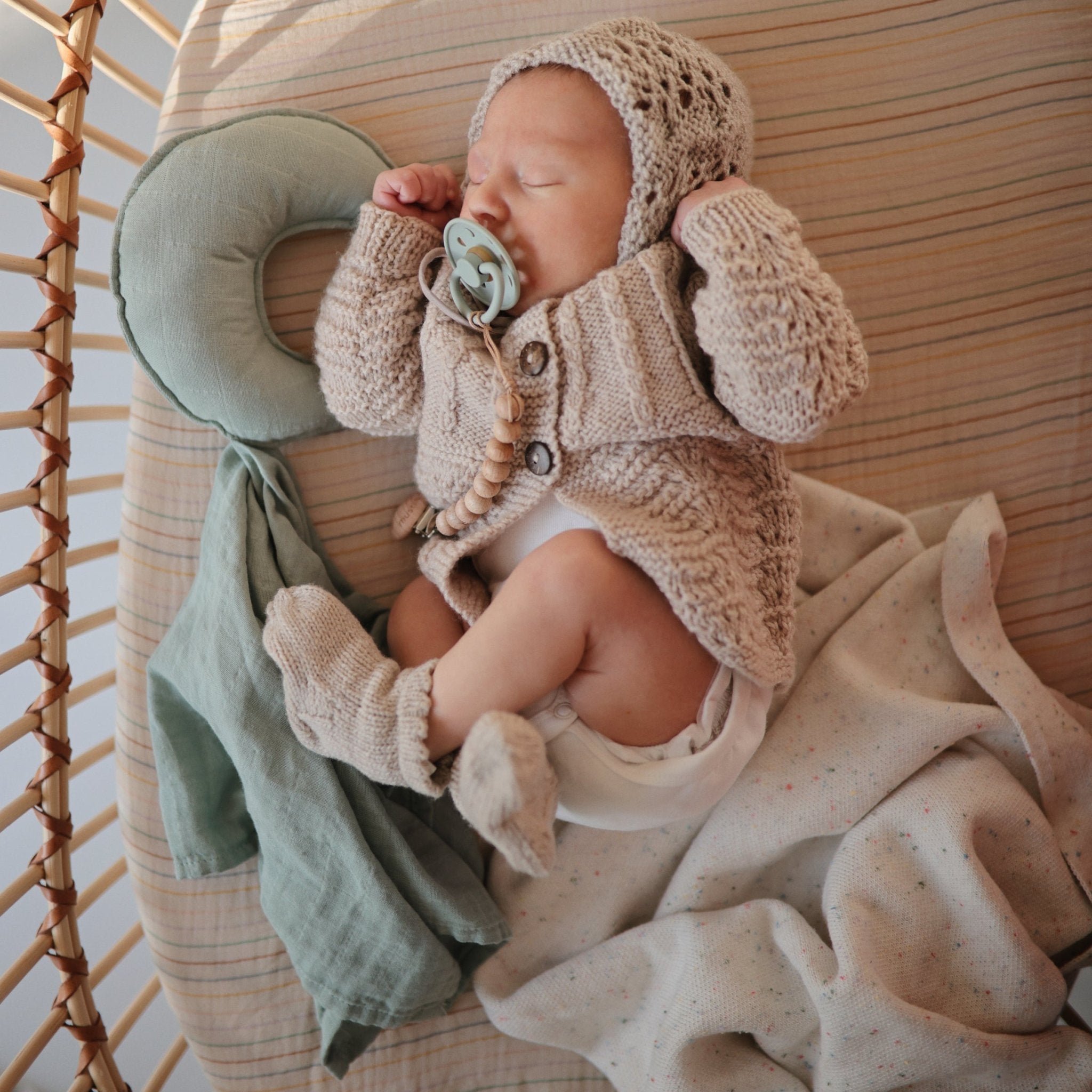 Moon Lovey Blanket - Tenth &amp; Pine - blankets - Blush