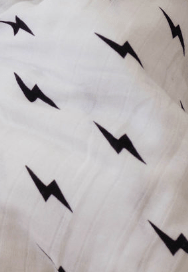 Muslin Swaddle | Black &amp; White Lightning Bolt - Tenth &amp; Pine - 