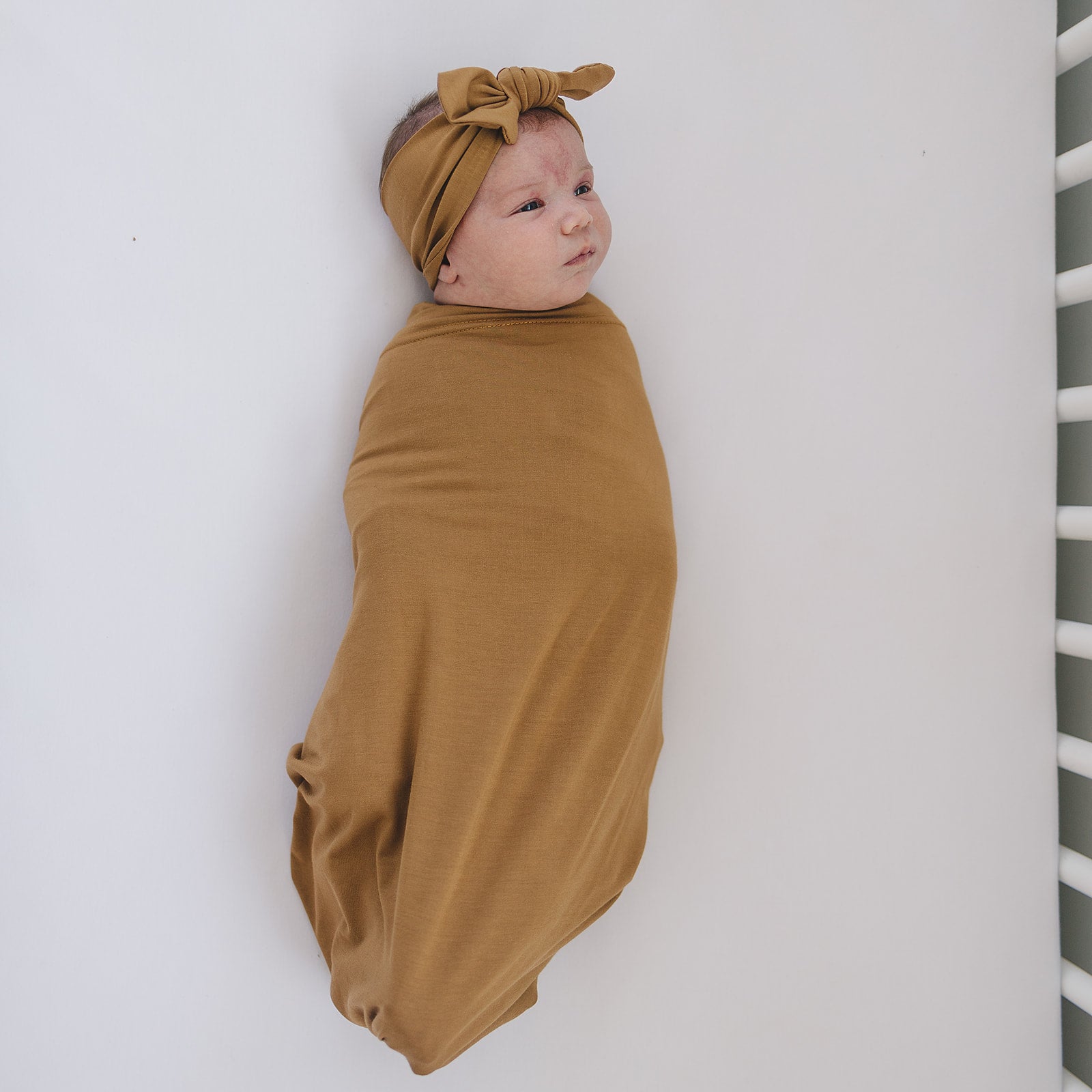 Mustard Bamboo Stretch Swaddle - Tenth &amp; Pine - 
