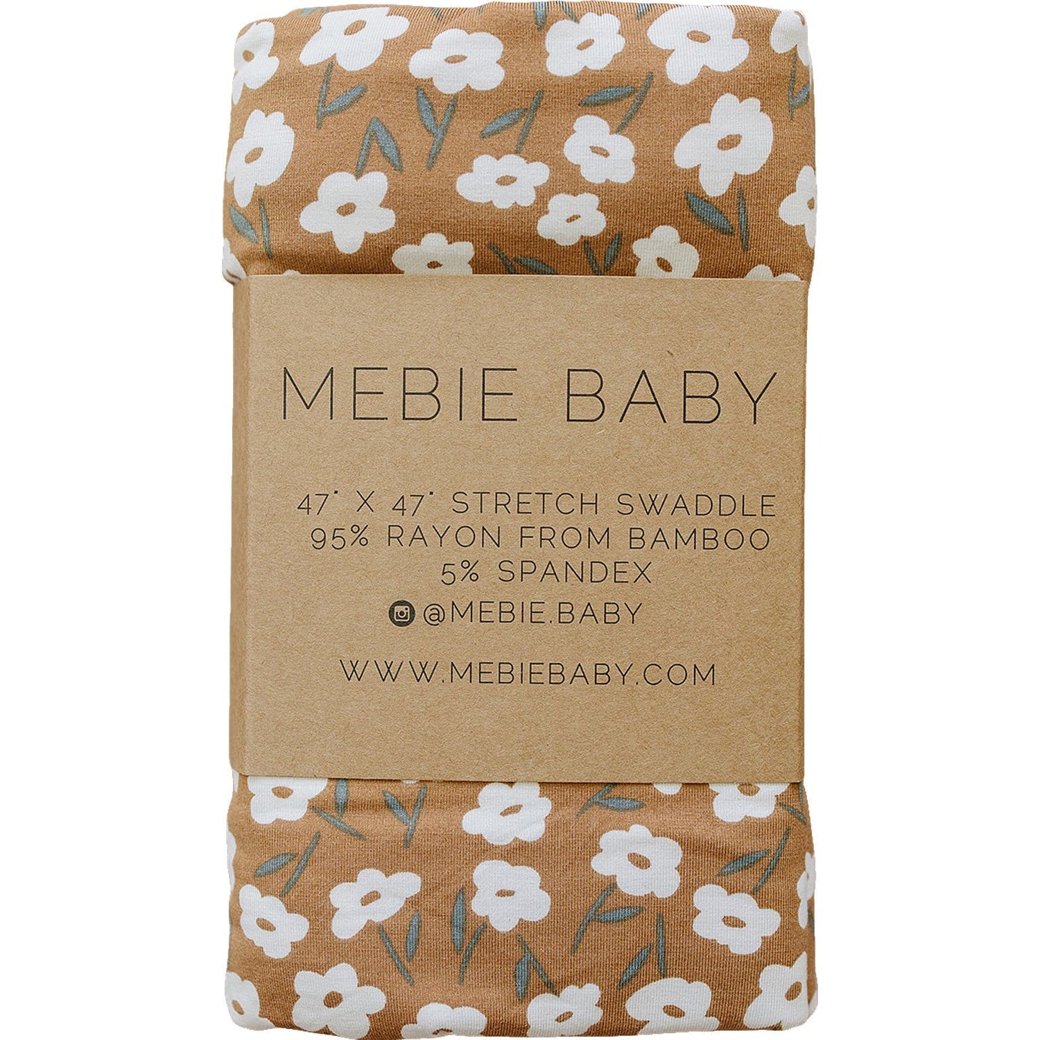 Mustard Floral Bamboo Stretch Swaddle - Tenth &amp; Pine - 