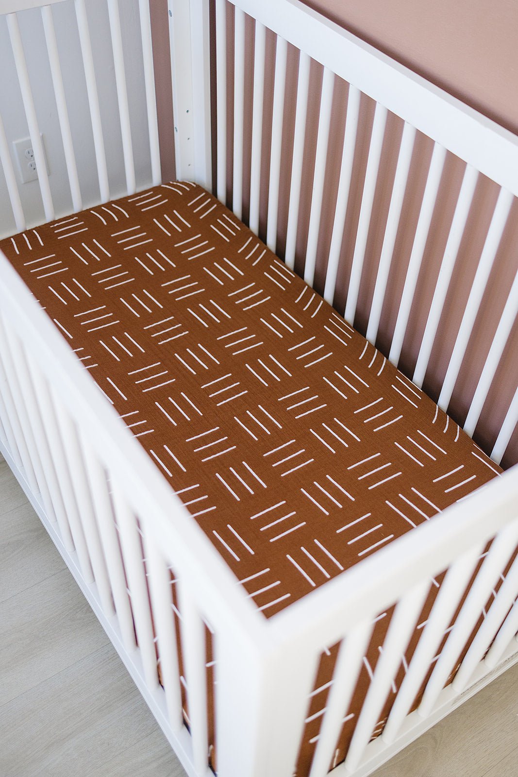 Mustard Mudcloth Muslin Crib Sheet - Tenth &amp; Pine - 