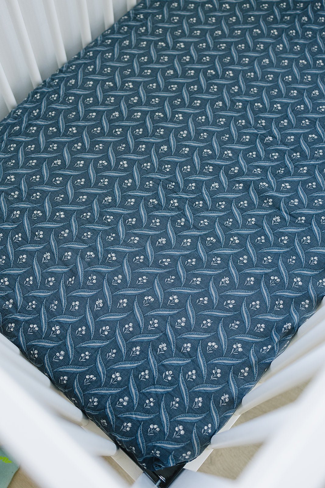 Navy Berry Muslin Crib Sheet - Tenth &amp; Pine - 