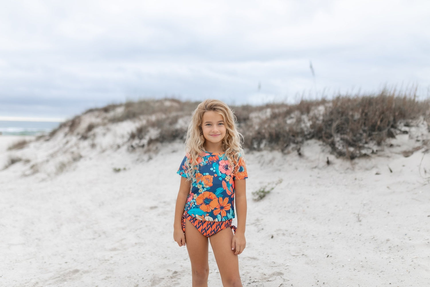 Navy Orange Rash Guard Swimsuit - Tenth &amp; Pine - Swimsuit - 3 - Oopsie Daisy