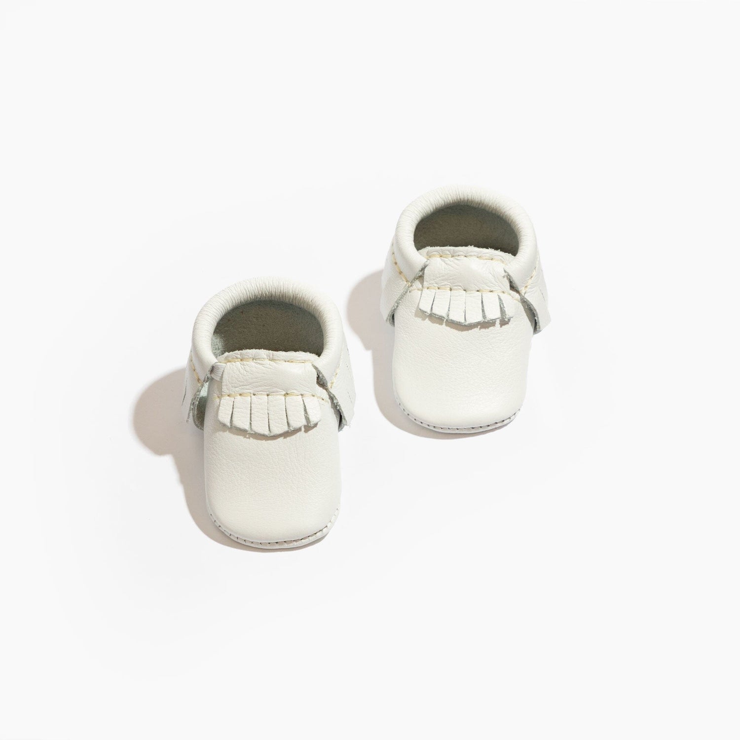 Newborn Bright White Moccasin Baby Shoe - Tenth &amp; Pine - Moccasin - Soft Sole - Newborn