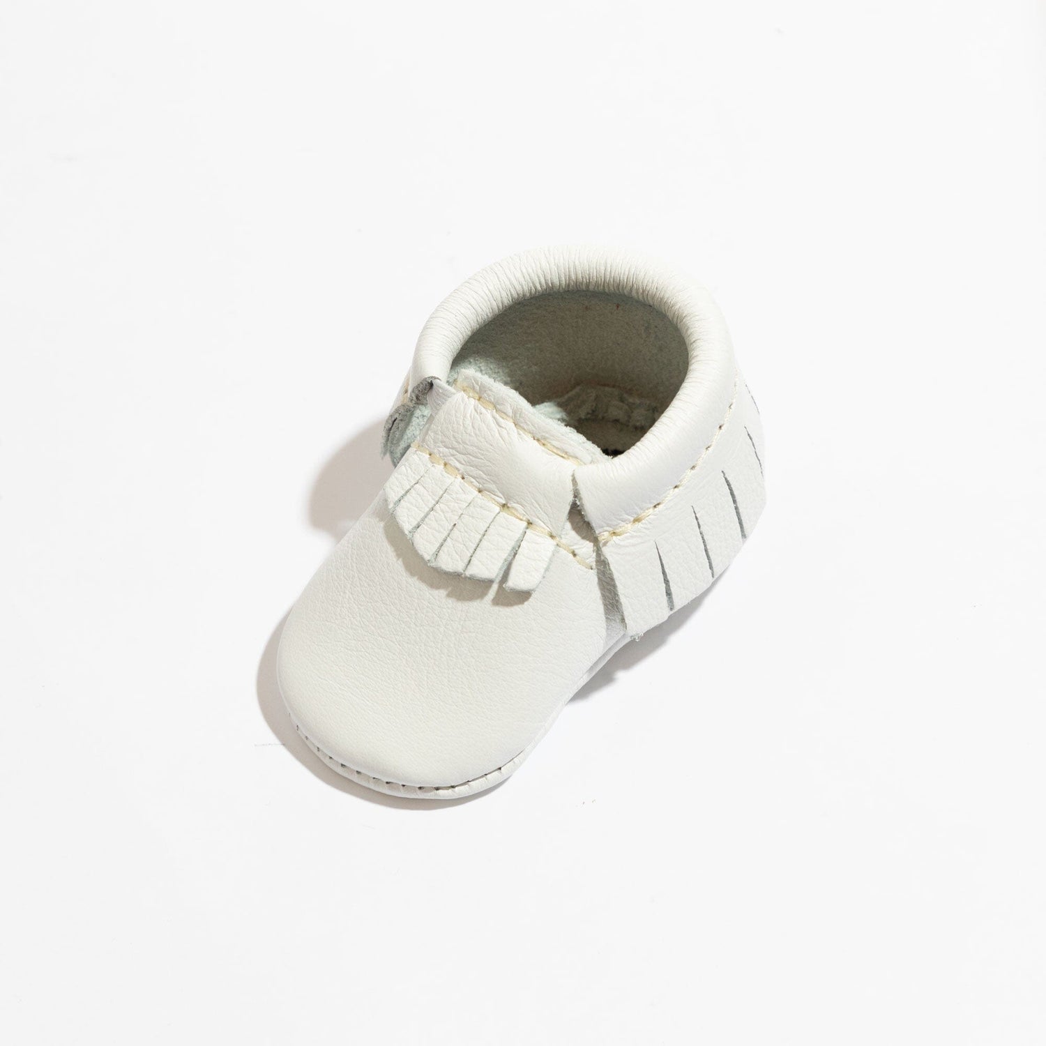 Newborn Bright White Moccasin Baby Shoe - Tenth &amp; Pine - Moccasin - Soft Sole - Newborn