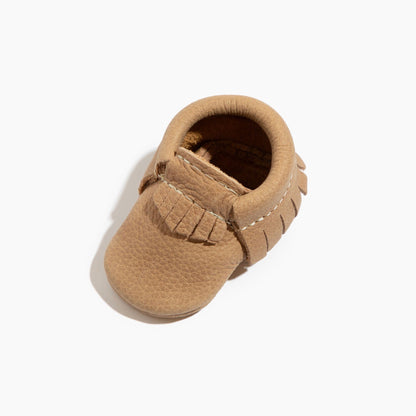 Newborn Weathered Brown Moccasin Baby Shoe - Tenth &amp; Pine - Moccasin - Soft Sole - Newborn