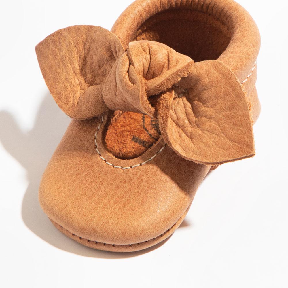 Newborn Zion Knotted Bow Baby Shoe - Tenth &amp; Pine - Knotted Bow Mocc - Soft Sole - Newborn