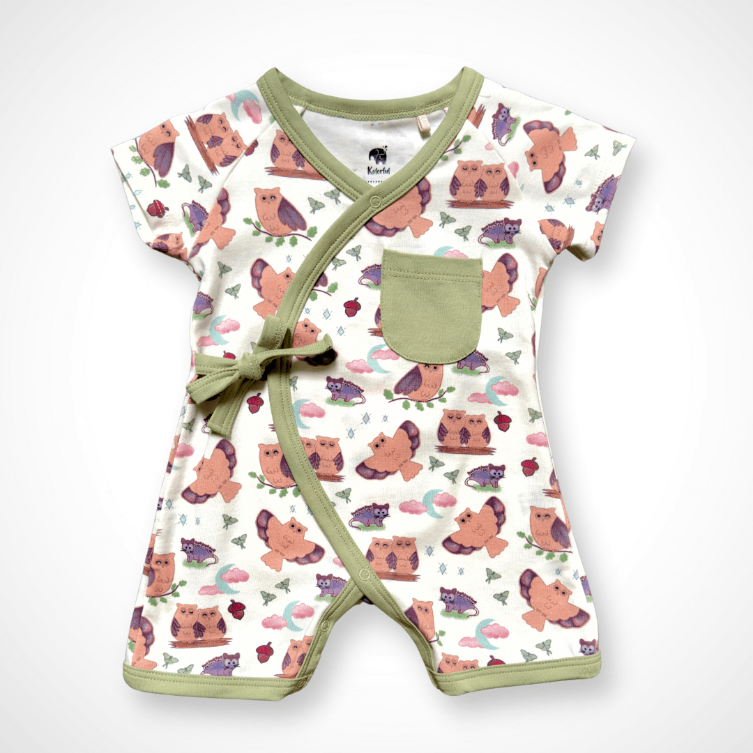 Nocturnal Kimono Shorty | Organic Pima Cotton - Tenth &amp; Pine - Summer Outfits - 0 - 3M - Kolorful
