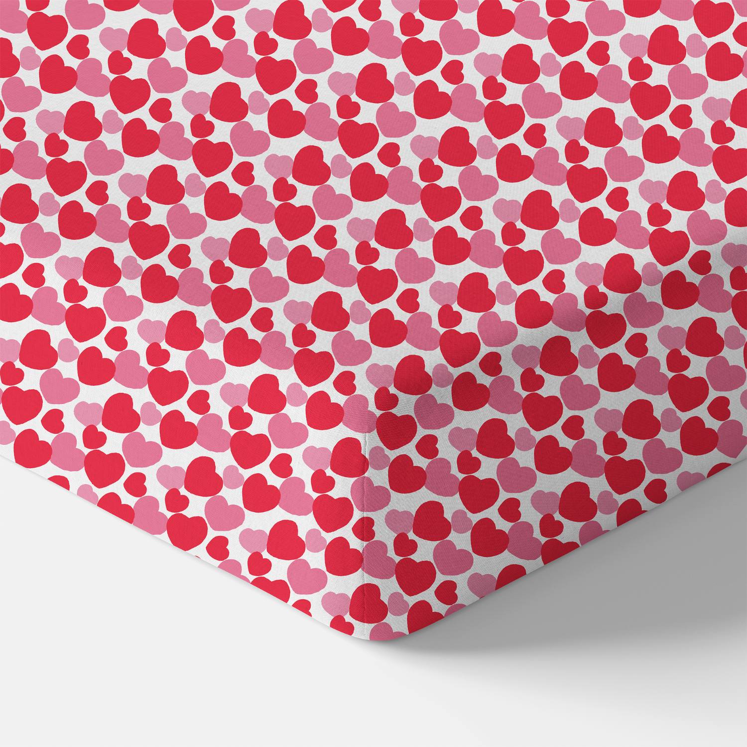 Organic Crib Sheet - Red &amp; Pink Hearts - Tenth &amp; Pine - Crib Sheets - 