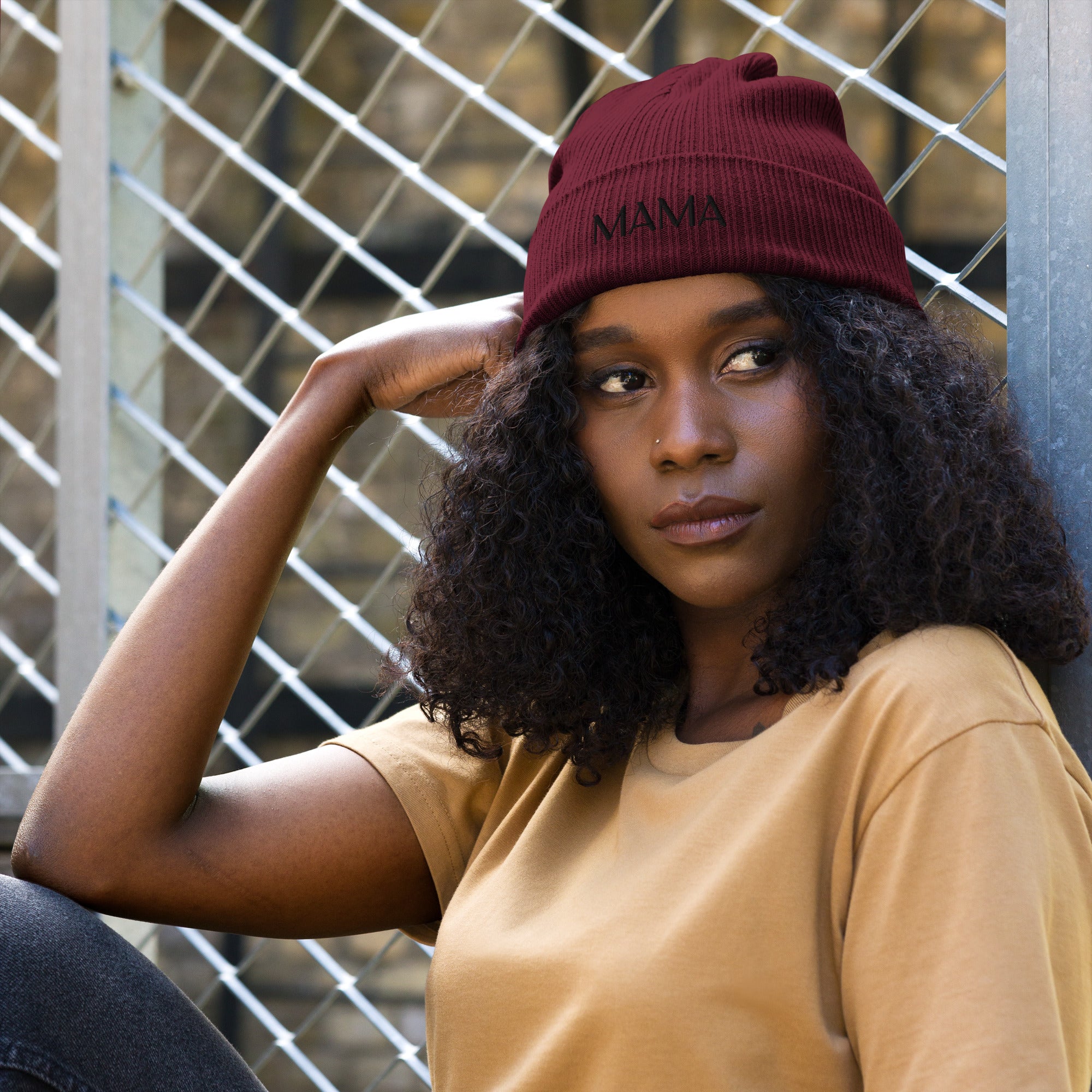 MAMA | Adult Organic Ribbed Beanie