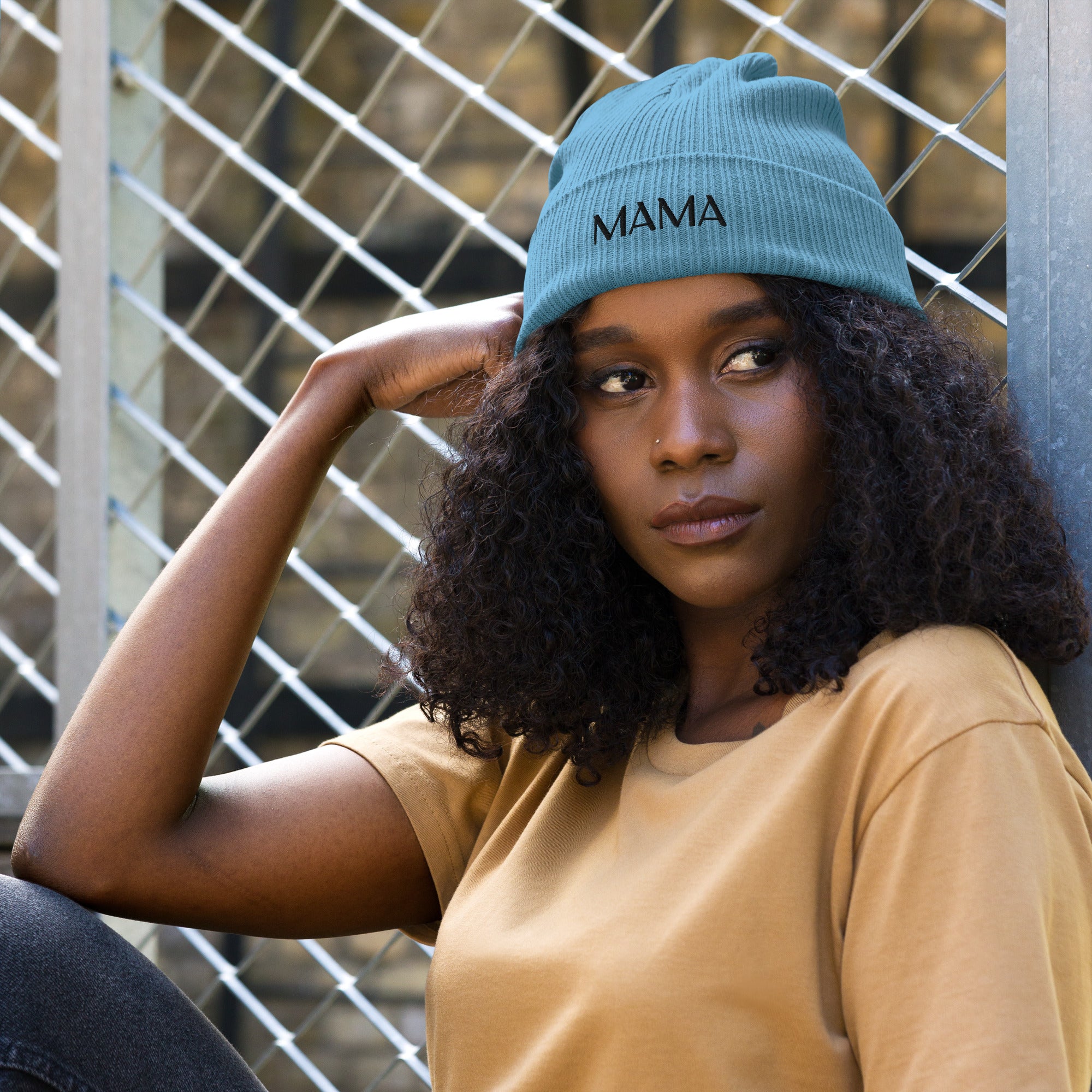 MAMA | Adult Organic Ribbed Beanie