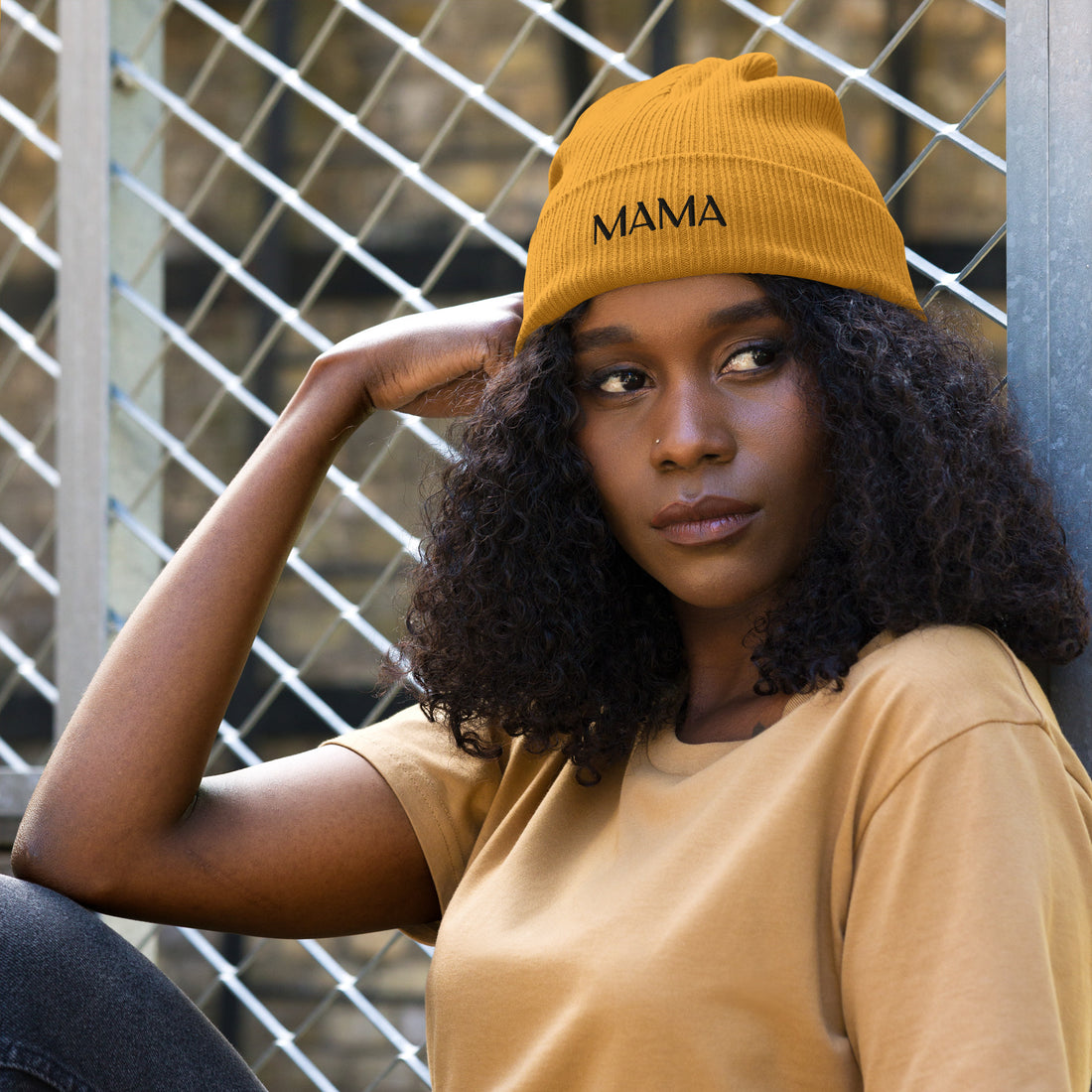 MAMA | Adult Organic Ribbed Beanie