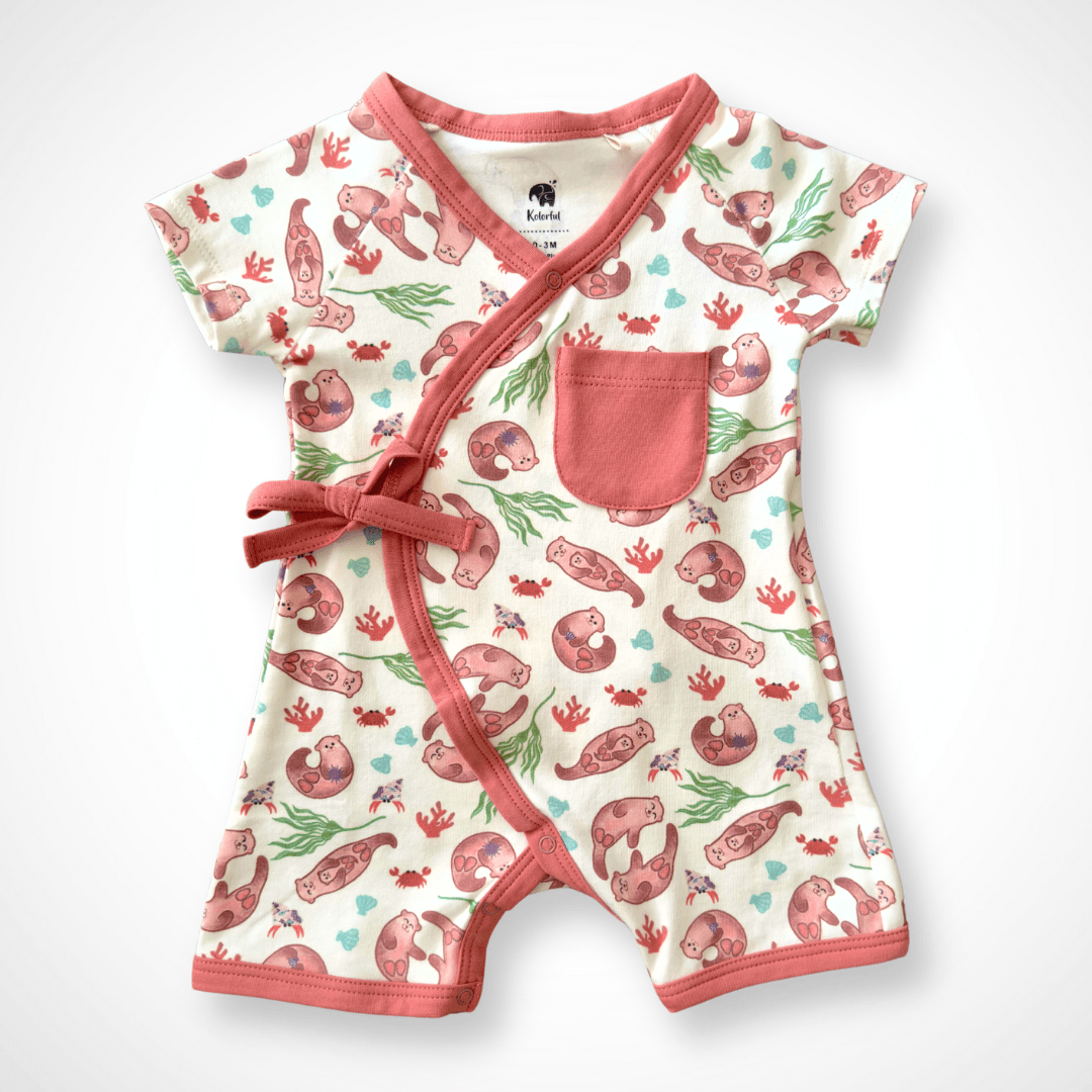 Otter Kimono Shorty | Organic Pima Cotton - Tenth &amp; Pine - Summer Outfits - 0 - 3M - Kolorful