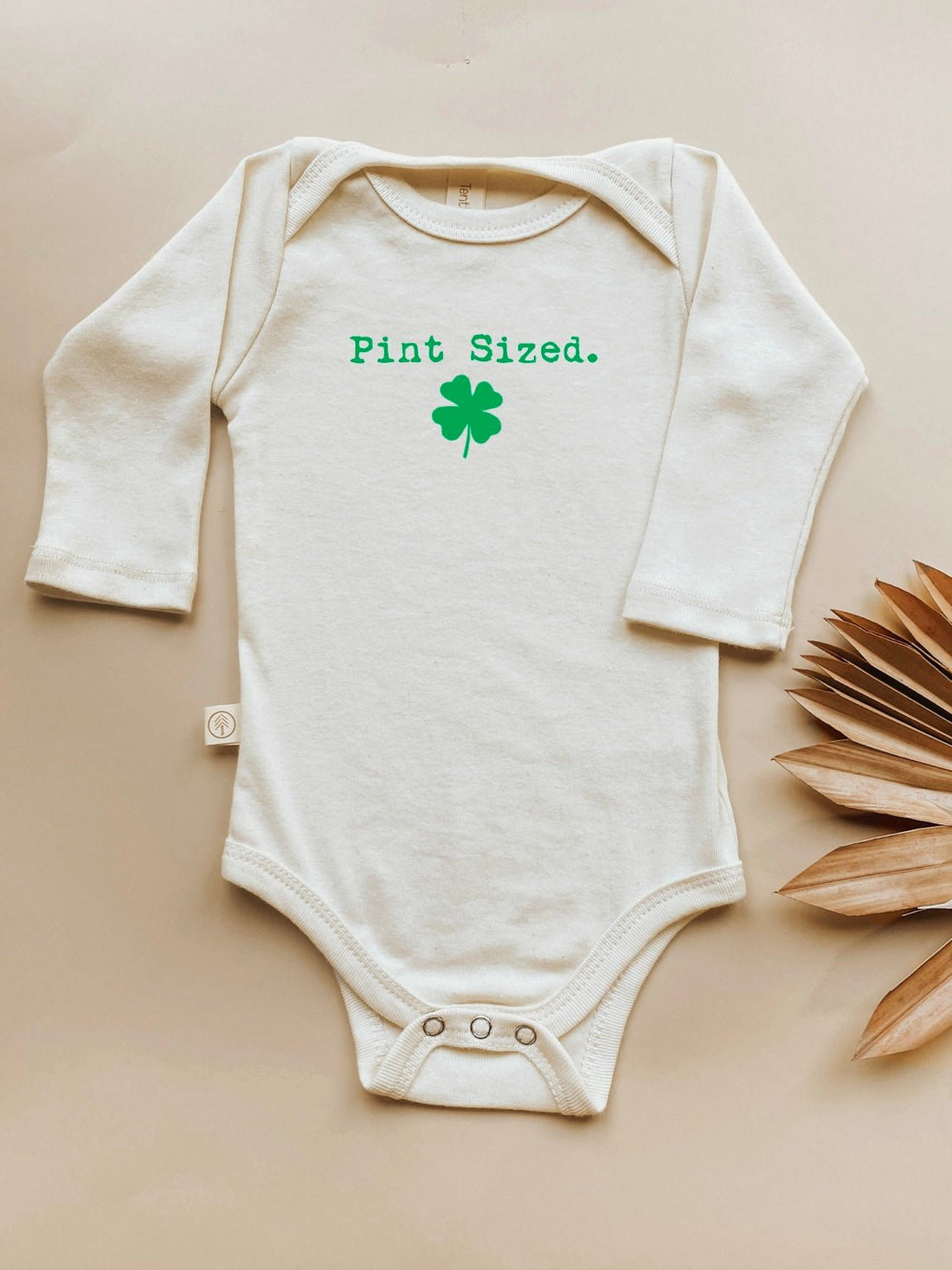 Pint Sized - Long Sleeve Organic Baby Bodysuit - Tenth &amp; Pine - Long Sleeve Onesie - Green - 0 - 3M