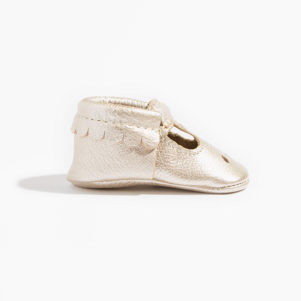 Platinum Mary Jane Baby Shoe - Tenth &amp; Pine - Mary Jane - Soft Sole - 1