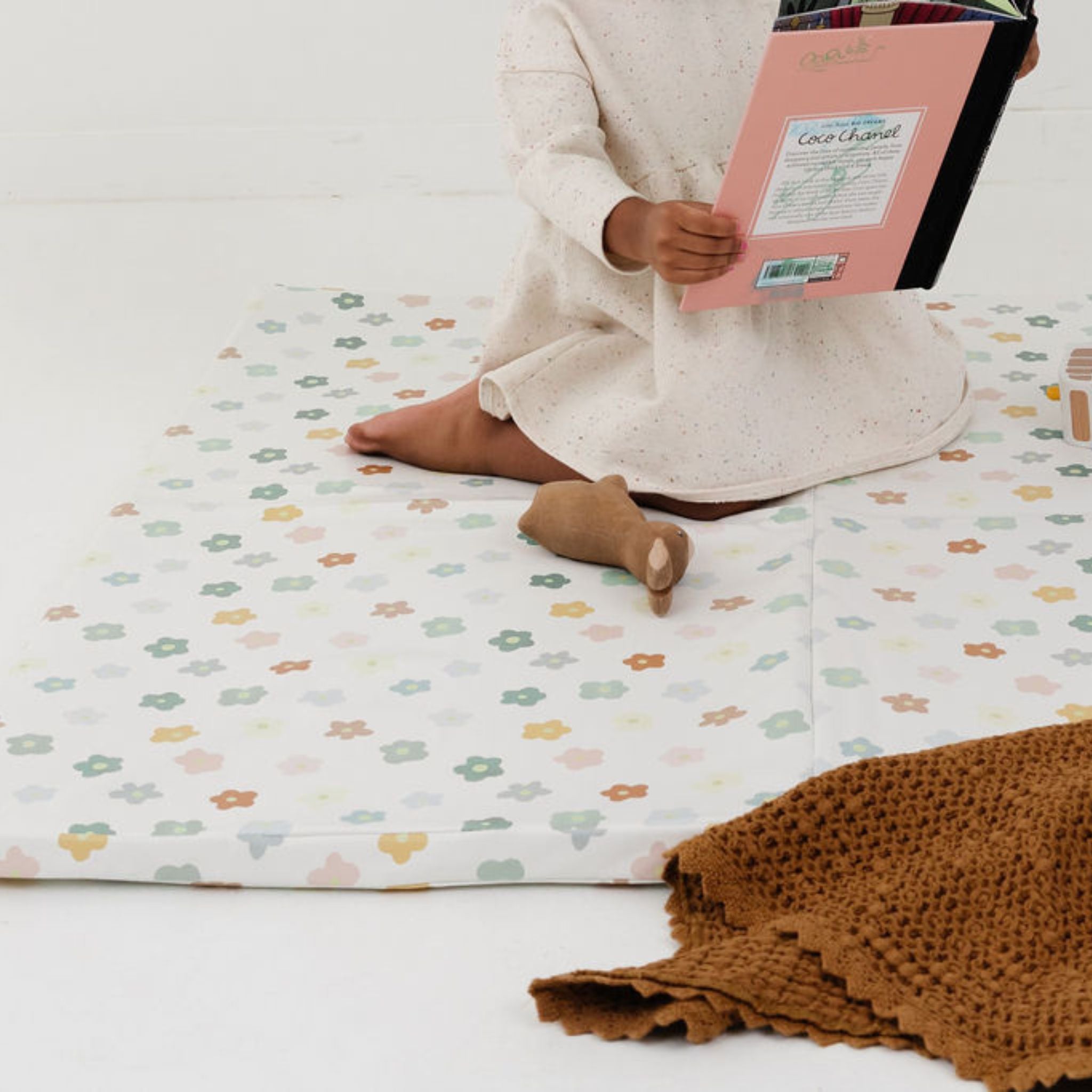 Playful Posies Vegan Leather Mat - Tenth &amp; Pine - Vegan Leather Padded Mat - Epic