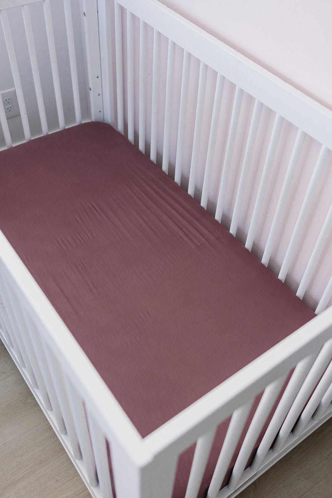 Plum Bamboo Stretch Crib Sheet - Tenth &amp; Pine - 