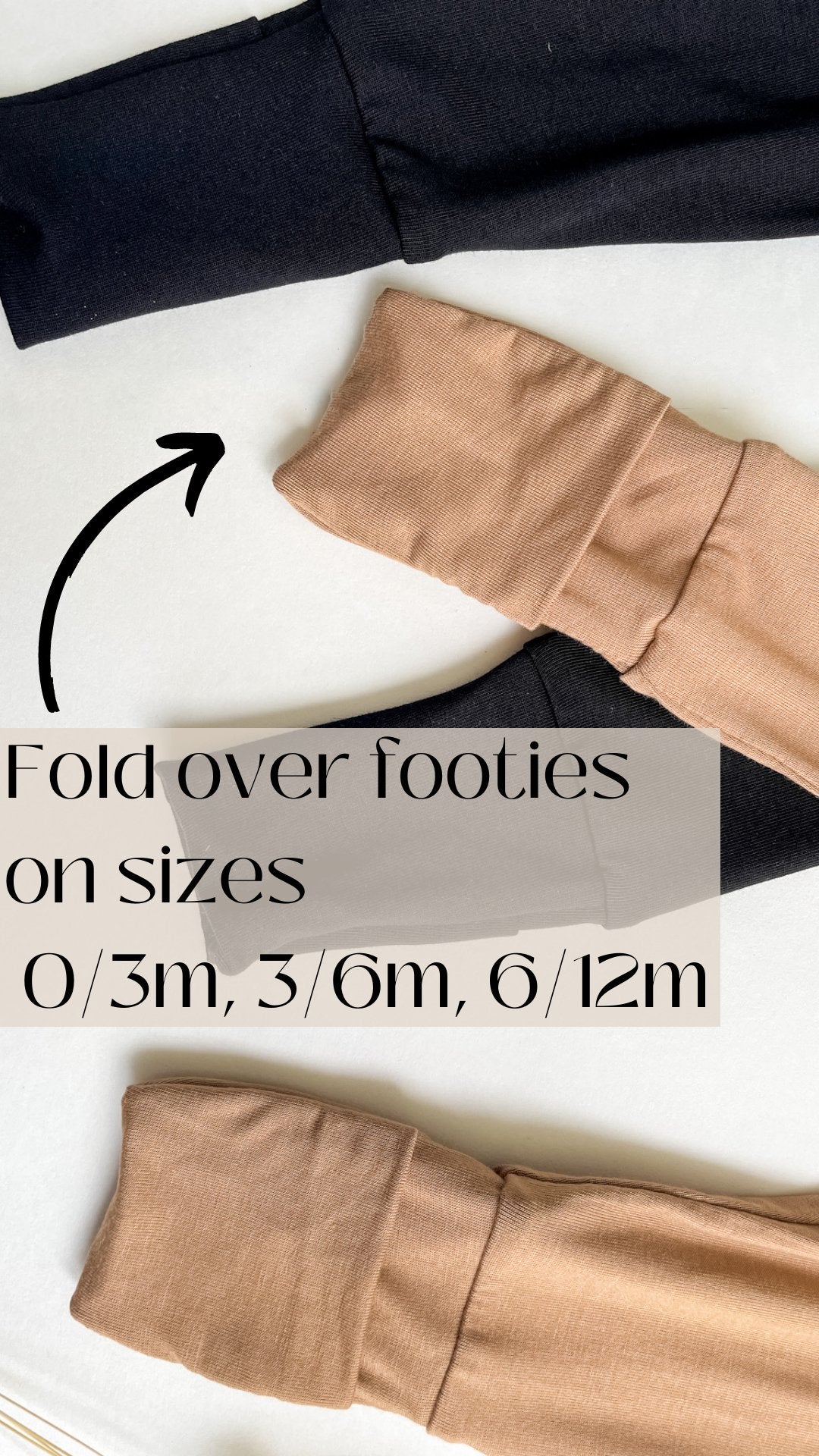 *Preorder* Fold - Over Footie Leggings | Baby &amp; Toddler | Luxury Bamboo | Black - Tenth &amp; Pine - Leggings