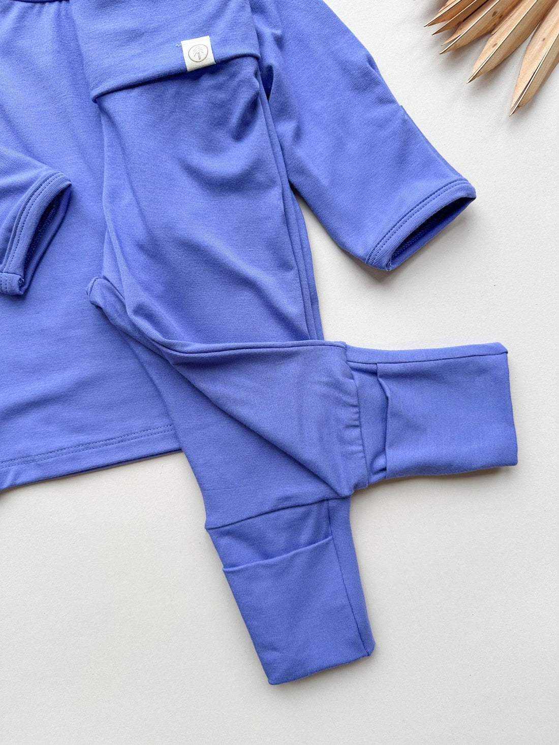 *Preorder* Fold - Over Footie Leggings | Baby &amp; Toddler | Luxury Bamboo | Dark Periwinkle - Tenth &amp; Pine - Bamboo Leggings