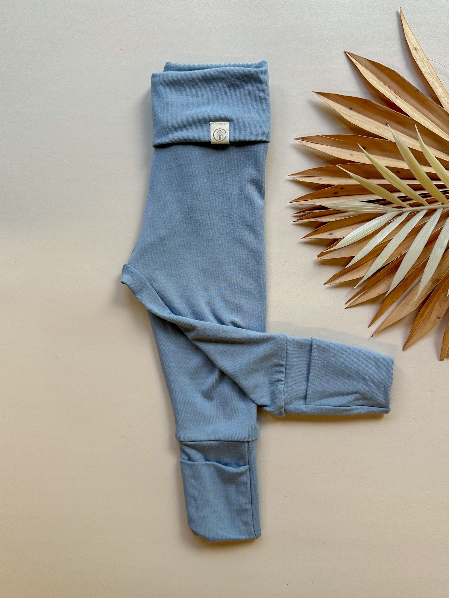 *Preorder* Fold - Over Footie Leggings | Baby &amp; Toddler | Luxury Bamboo | Dusty Blue - Tenth &amp; Pine - Leggings