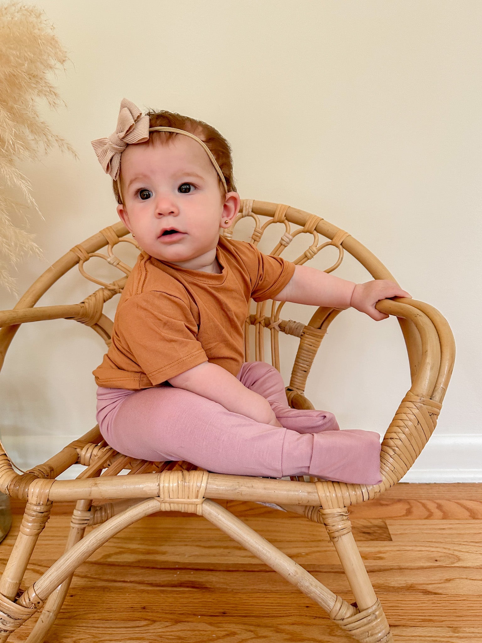 *Preorder* Fold - Over Footie Leggings | Baby &amp; Toddler | Luxury Bamboo | Dusty Pink - Tenth &amp; Pine - Leggings