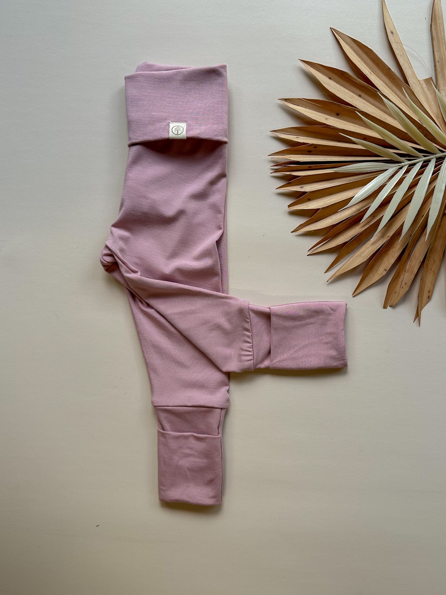 *Preorder* Fold - Over Footie Leggings | Baby &amp; Toddler | Luxury Bamboo | Dusty Pink - Tenth &amp; Pine - Leggings