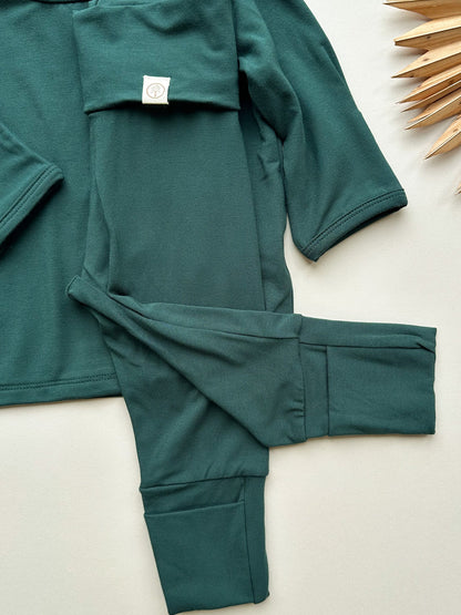 *Preorder* Fold - Over Footie Leggings | Baby &amp; Toddler | Luxury Bamboo | Pine - Tenth &amp; Pine - Bamboo Leggings