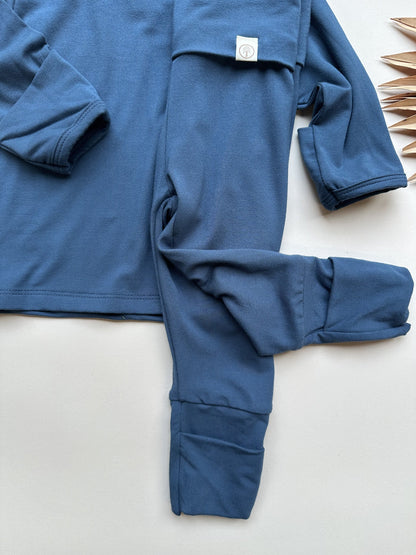 *Preorder* Fold - Over Footie Leggings | Baby &amp; Toddler | Luxury Bamboo | Slate - Tenth &amp; Pine - Bamboo Leggings