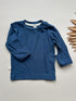 *Preorder! Long Sleeve Crew Neck Tee with Mittens | Baby & Toddler | Luxury Bamboo | Slate - Tenth & Pine - Bamboo Long Sleeve Tee