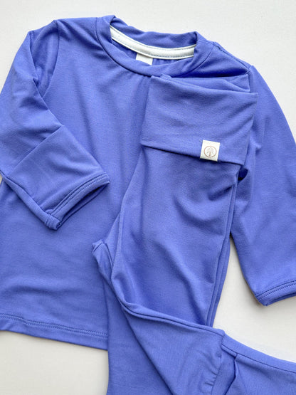 *Preorder* Long Sleeve T-shirt or Bodysuit with Mittens | Baby &amp; Toddler | Luxury Bamboo | Dark Periwinkle - Tenth &amp; Pine - Bamboo Long Sleeve Tee