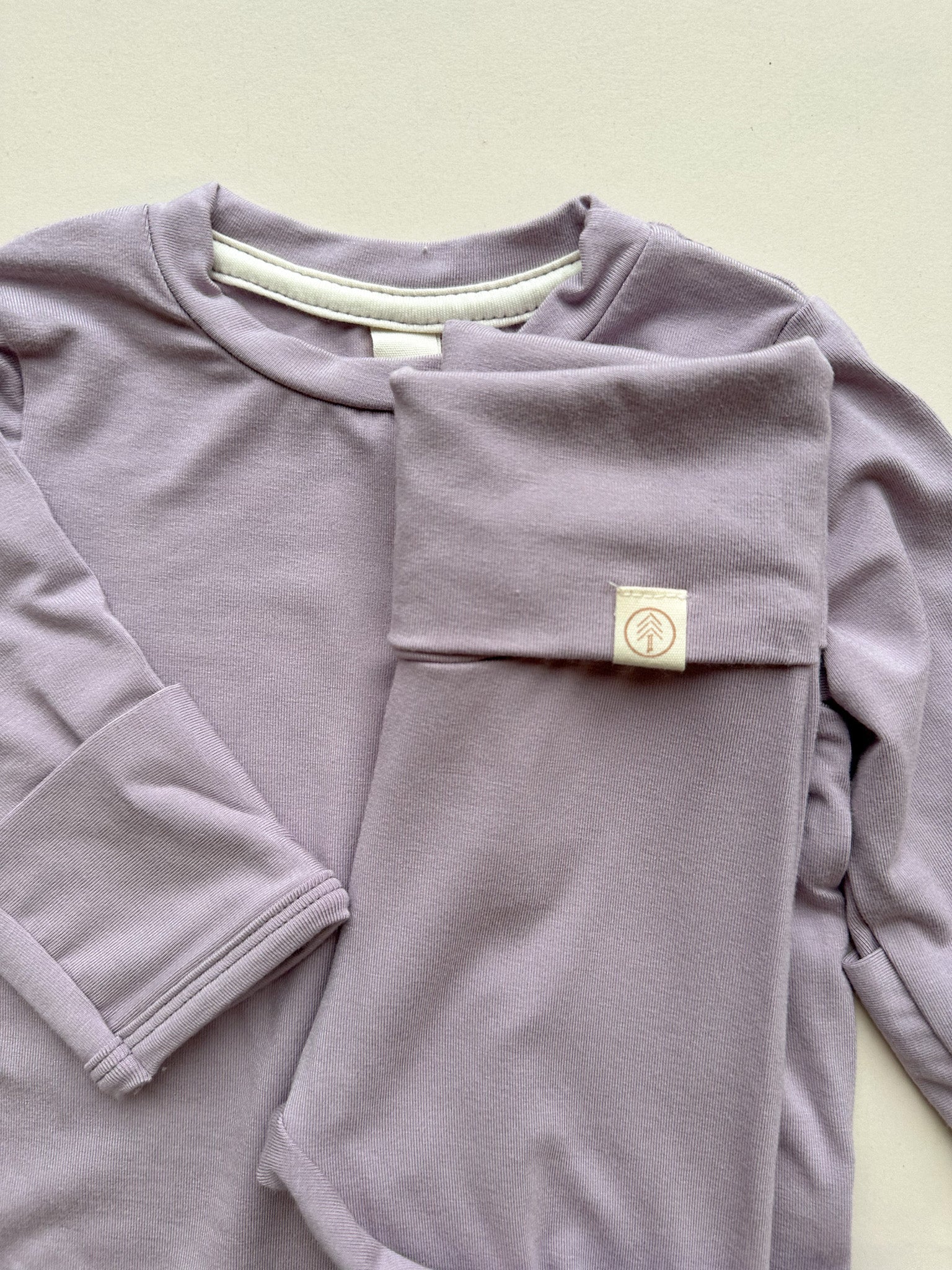 Long Sleeve T-shirt or Bodysuit with Mittens | Baby & Toddler | Luxury Bamboo | Dusty Purple - Tenth & Pine - Bamboo Long Sleeve Tee - Bodysuit - 0 - 3 M